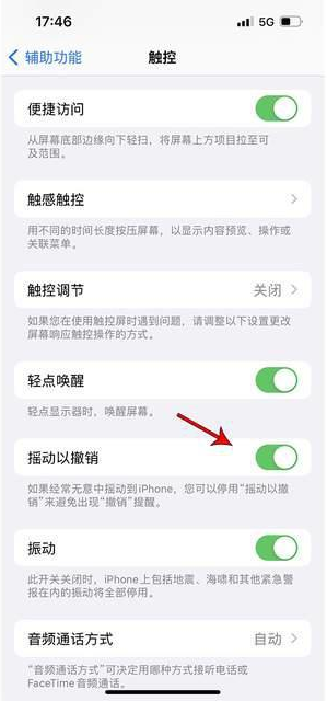 阳曲苹果手机维修分享iPhone手机如何设置摇一摇删除文字 